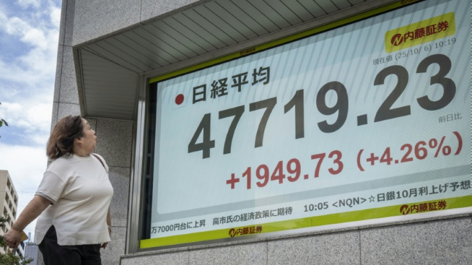 La Bolsa de Tokio sube fuertemente tras la elección de Takaichi como líder de su partido